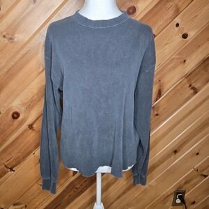 Brandy Melville Ribbed Long Sleeve Blue One Size‎ (S/M) Made in Italy